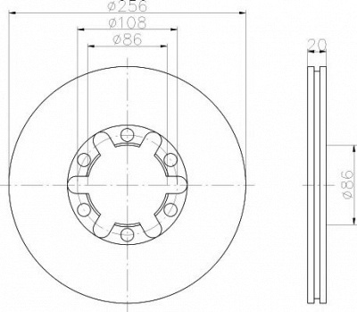 HELLA PAGID 8dd355105111 -  Тормозной диск
